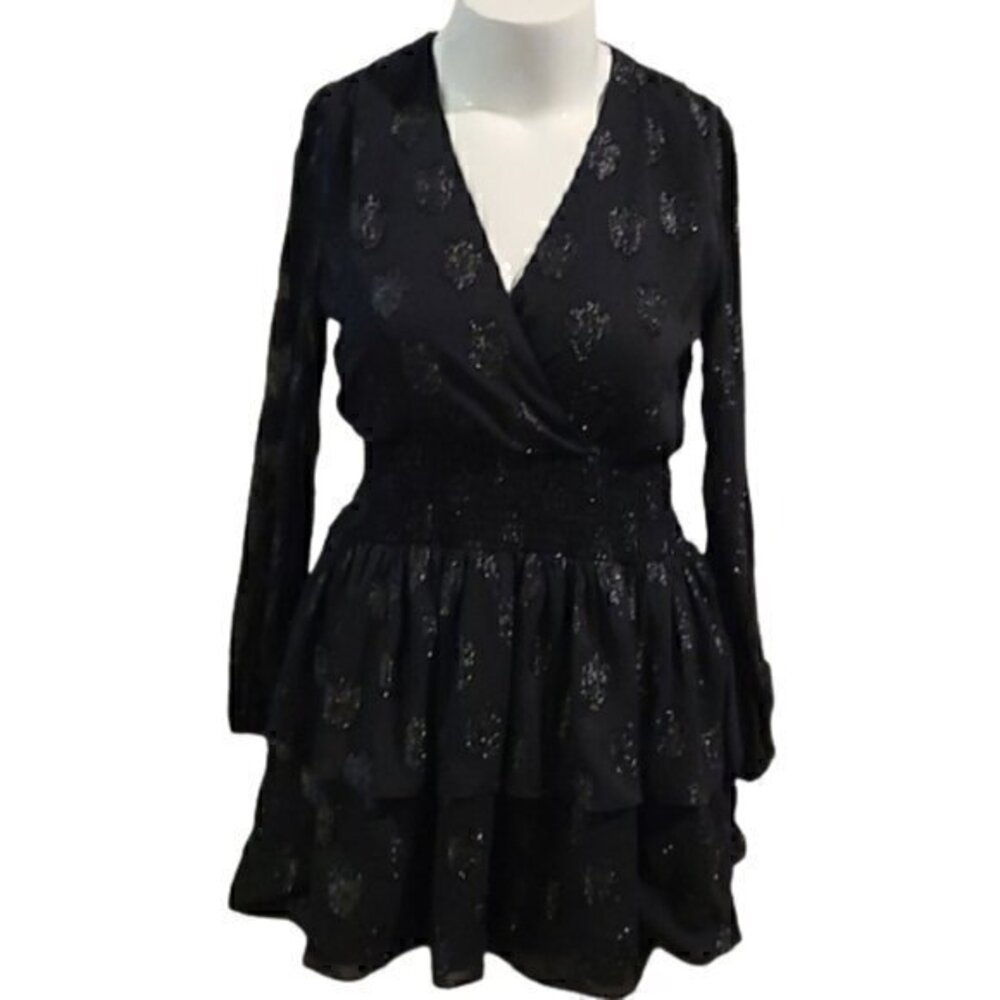 [The Impeccable Pig] V-Neck Ruffle Dress - Size L